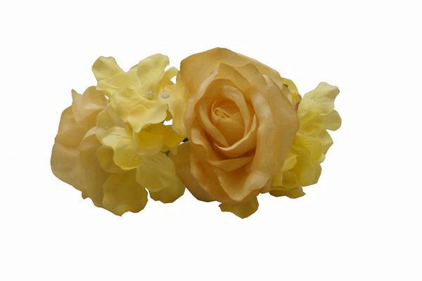 Yellow Roses and Other Flowers  Headdress. 22cm