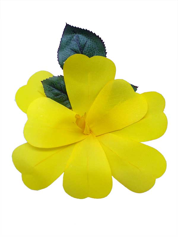Flores para el pelo de flamenca. Artesana Amarilla. 17 cm