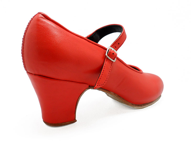 Red Leather Flamenco Shoes Mercedes Model Flamenco Spain