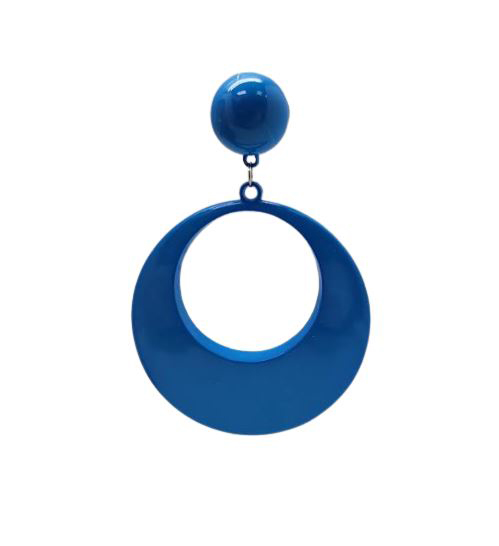 Plastic Flamenco Earring. Giant hoop. Turquoise