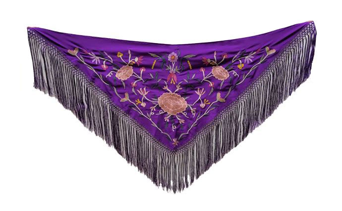 Pico Flamenco Morado Bordado con Rosas Color Rosa Palo