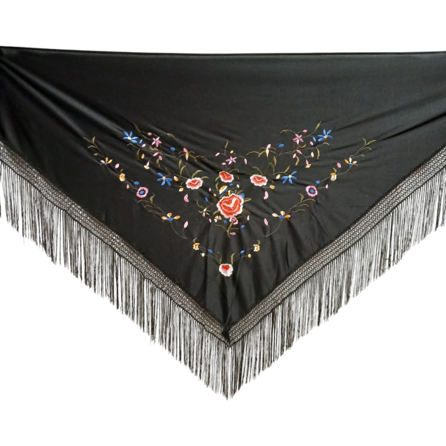 Mantoncillo de Flamenca Bordado Económico. 173 X 77 cm
