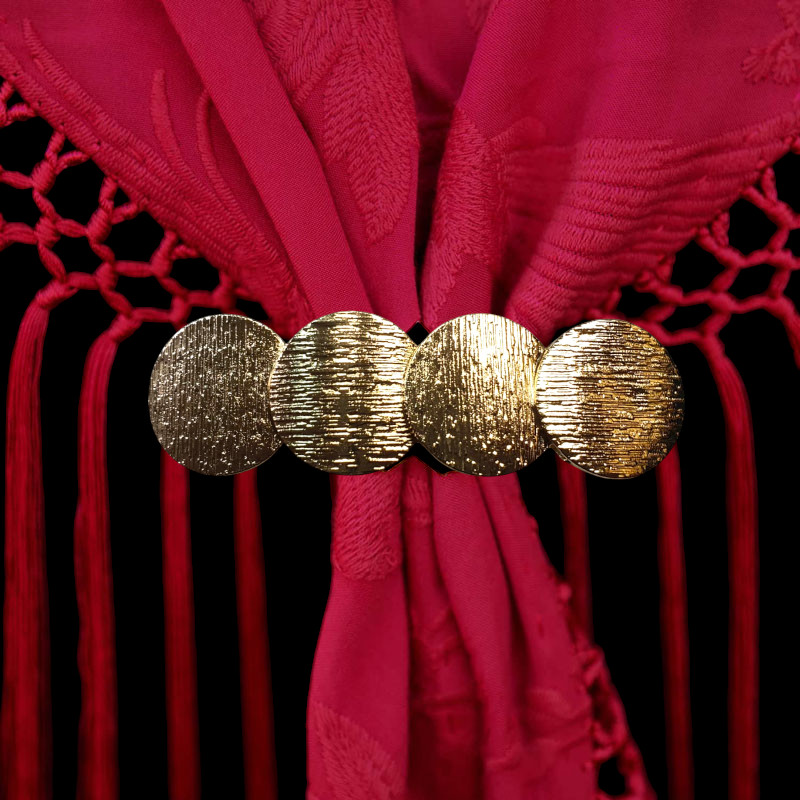 Broche en Or avec Petits Cercles pour Châles Flamenco