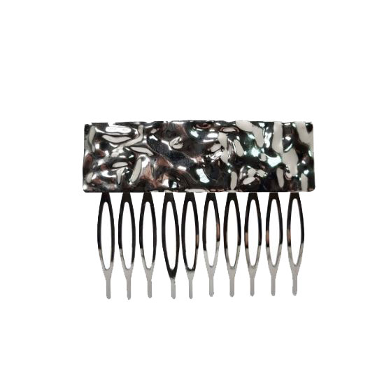 Flamenco comb. Silver Pleated Rectangle