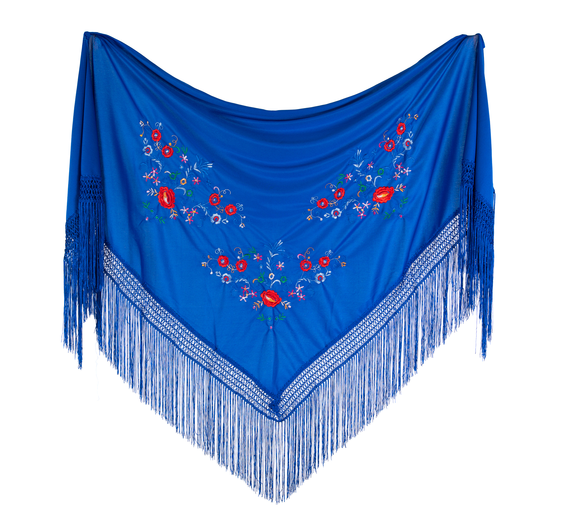 Petit Châle Brodé Flamenco Style Traditionnel. 160cmX80cm
