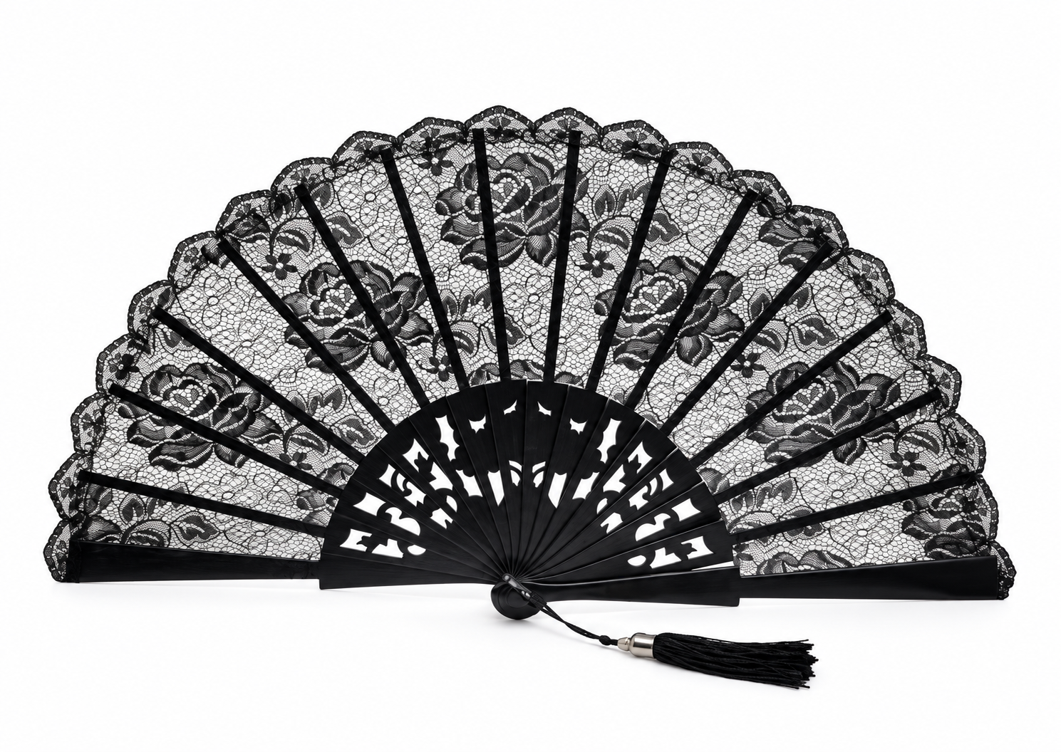 ゴッドマザーのための黒いレースの扇子. Ref. 1678G