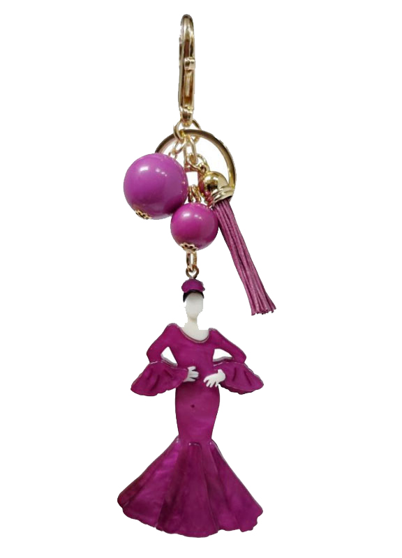 Llavero Flamenca Buganvilla de Metacrilato. Accesorio Flamenco