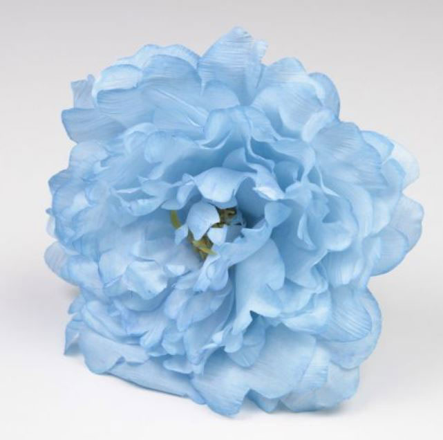 小さな牡丹。フラミンゴの花。青。11cm