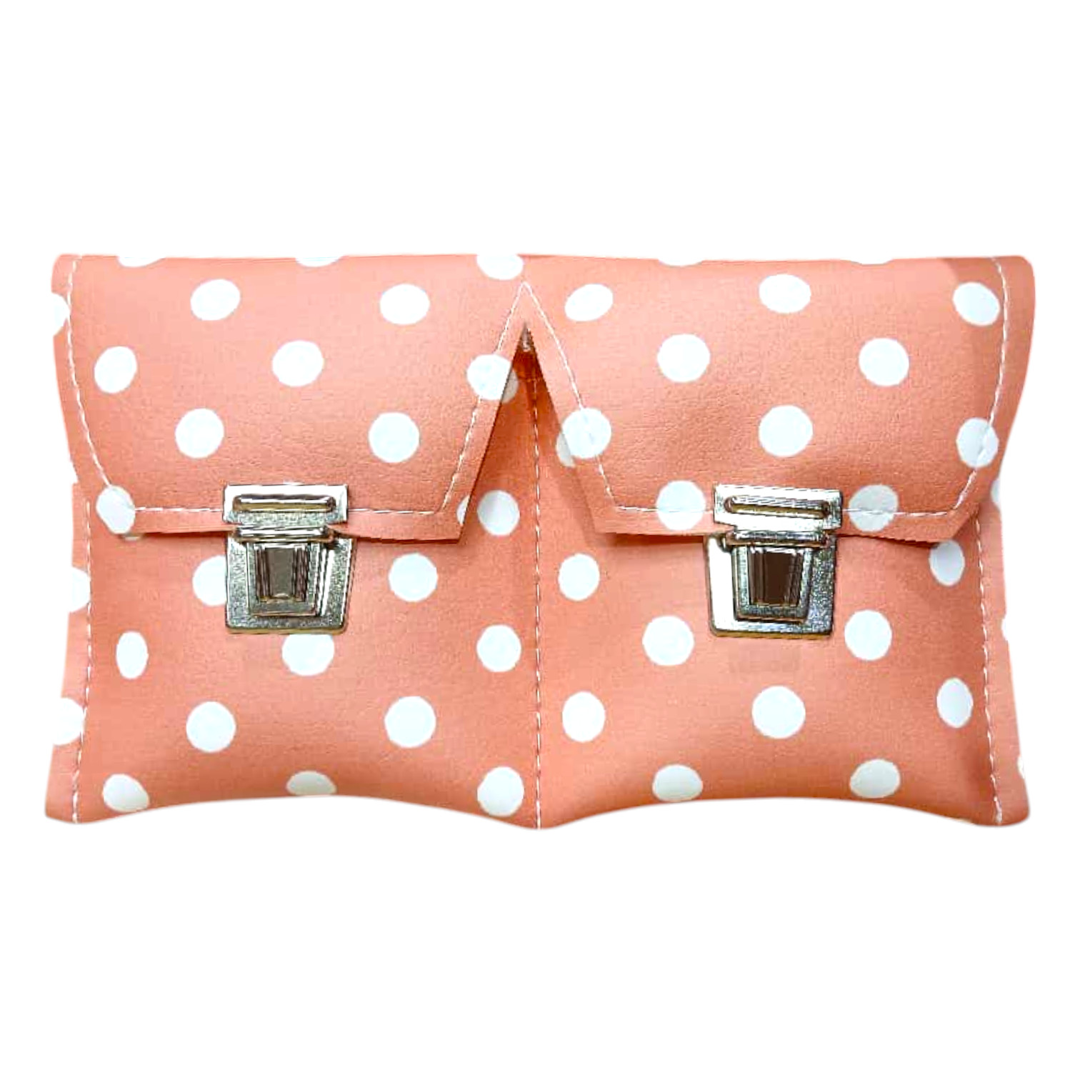 Funda Especial para Castañuelas color Coral Lunares Blancos