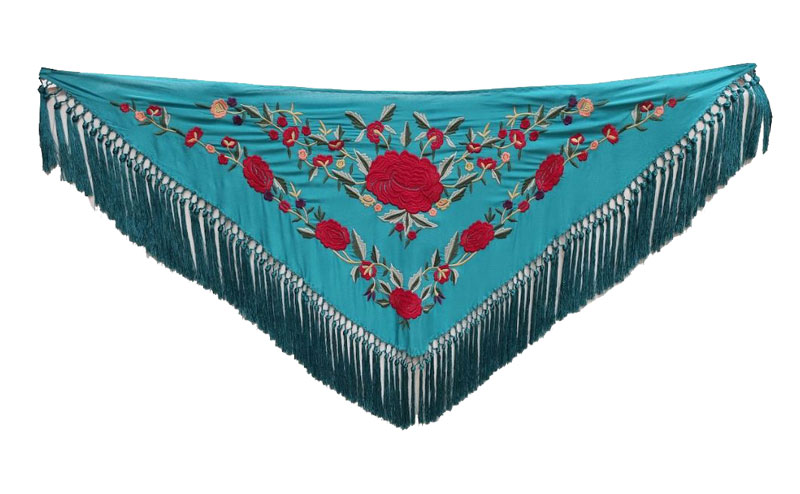 Hand Embroidered Small Shawl for Flamenco Costumes