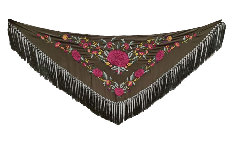 Petit Châle Brodé à la Main pour les Costumes de Flamenco