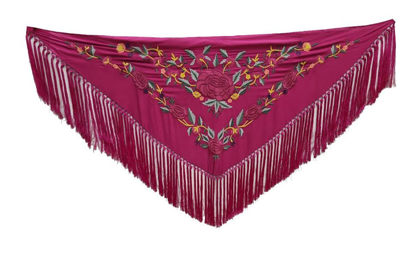 Hand Embroidered Small Shawl for Flamenco Costumes