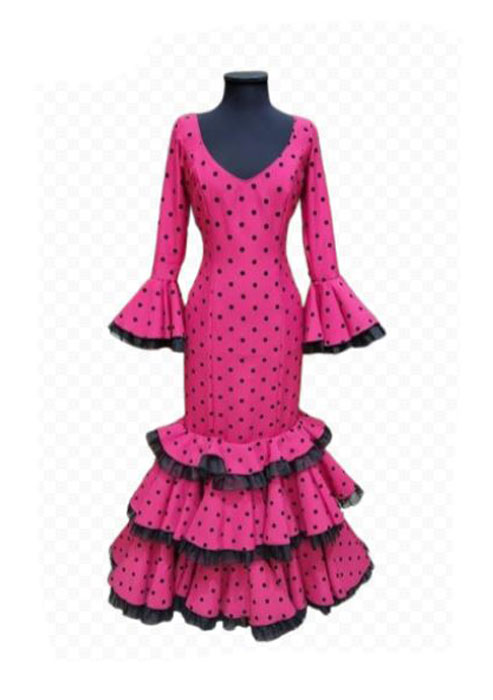 T 42. Flamenco Dresses. Larimar Fucsia Lunar Negro