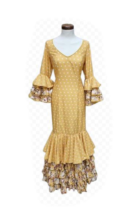 Size 42. Flamenco Dress Guinda Mostaza