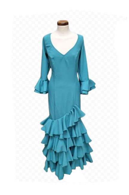 Talla 48. Traje de Flamenca Modelo Lolita. Verde Agua