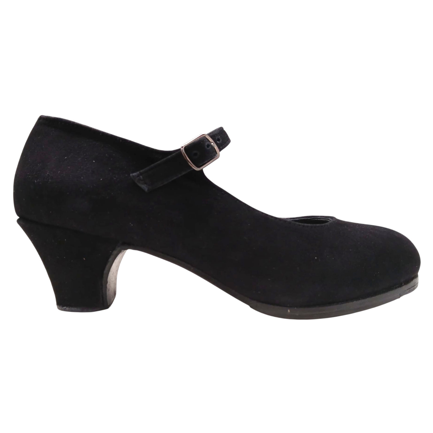 Black Suede Semi-Professional Flamenco Shoes Mercedes. Flamencoexport