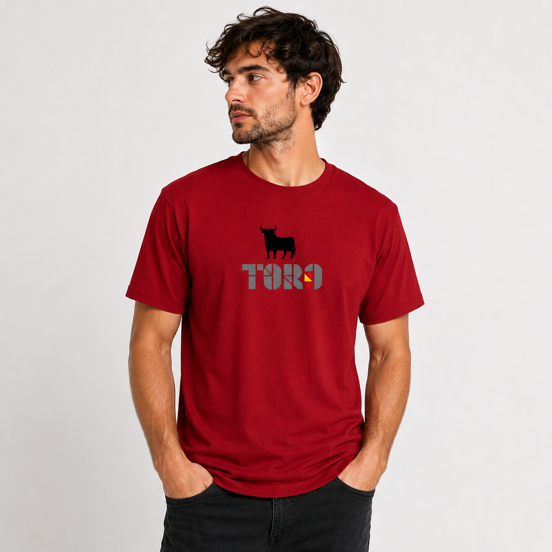 T-shirt Taureau Logo Espagne. Rouge