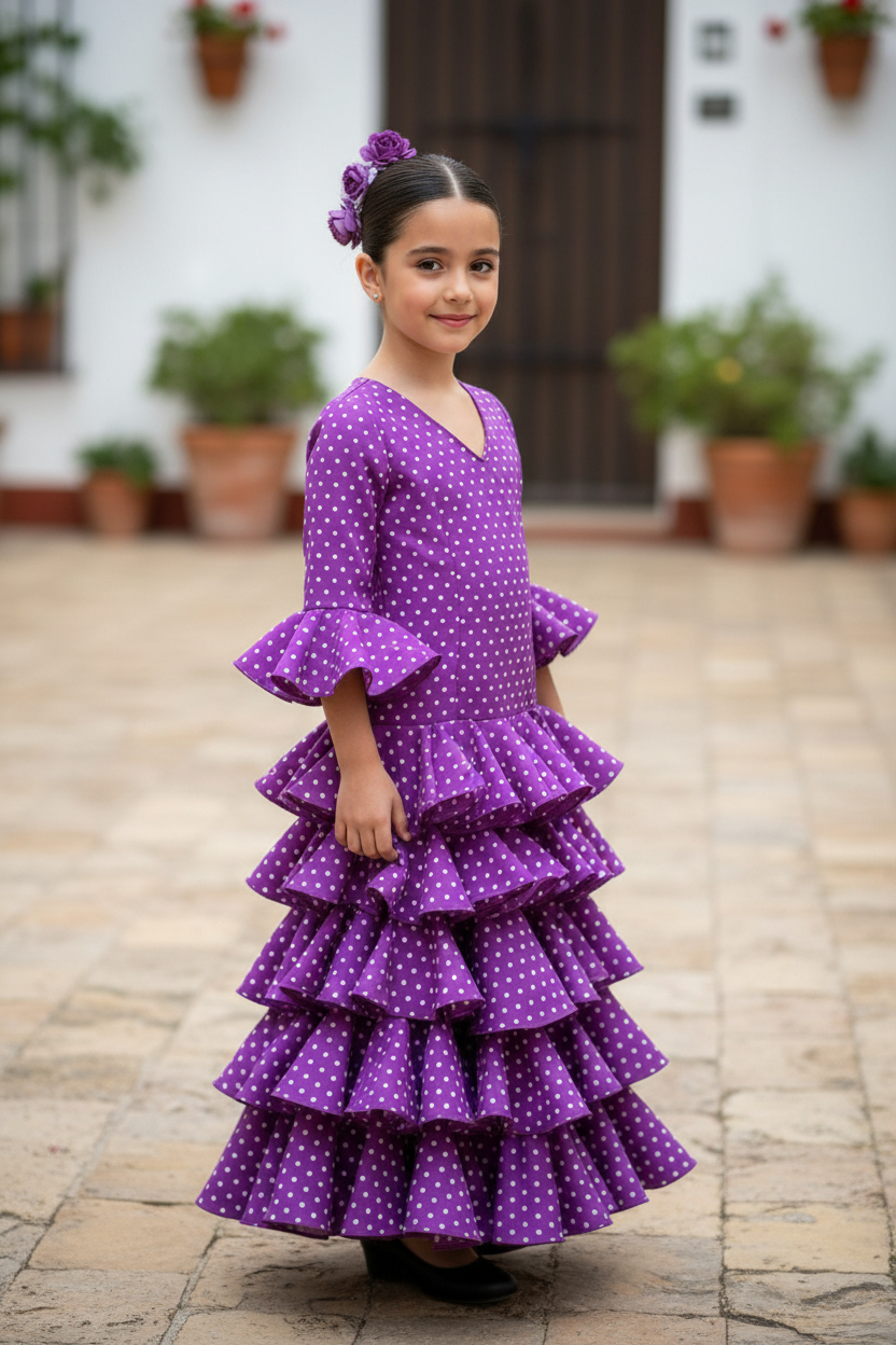 Talla 10. Vestido de flamenca de niña. Triana