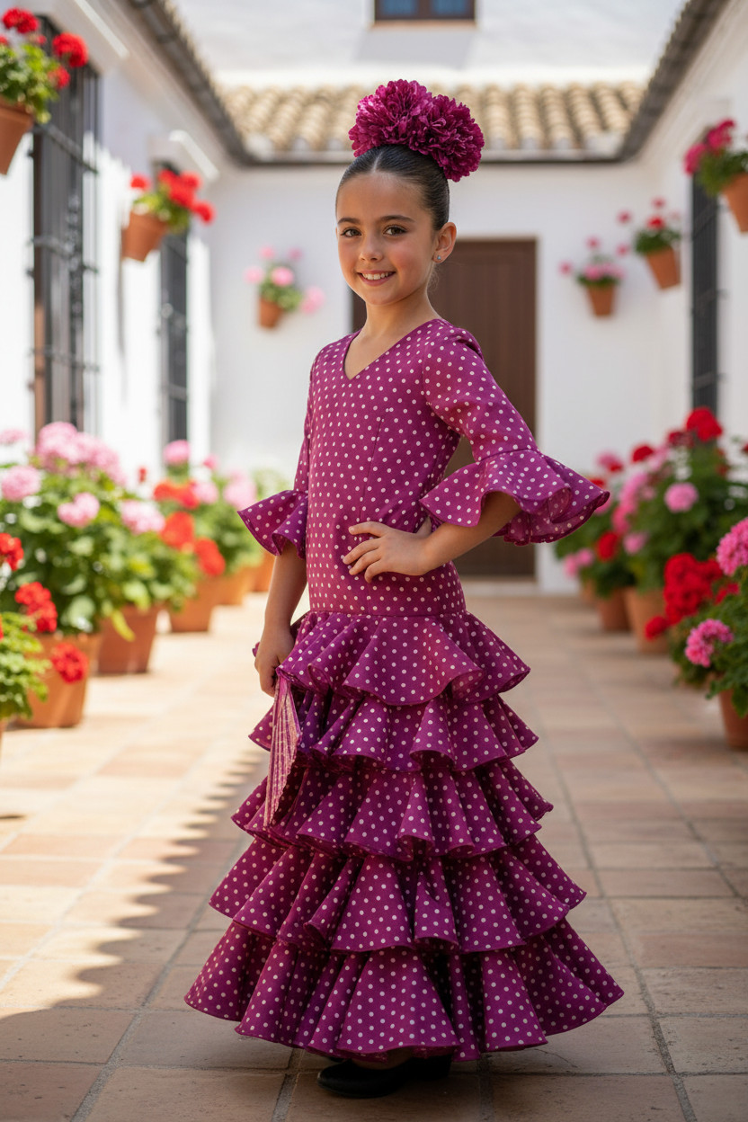 Talla 10. Vestido de flamenca de niña. Triana