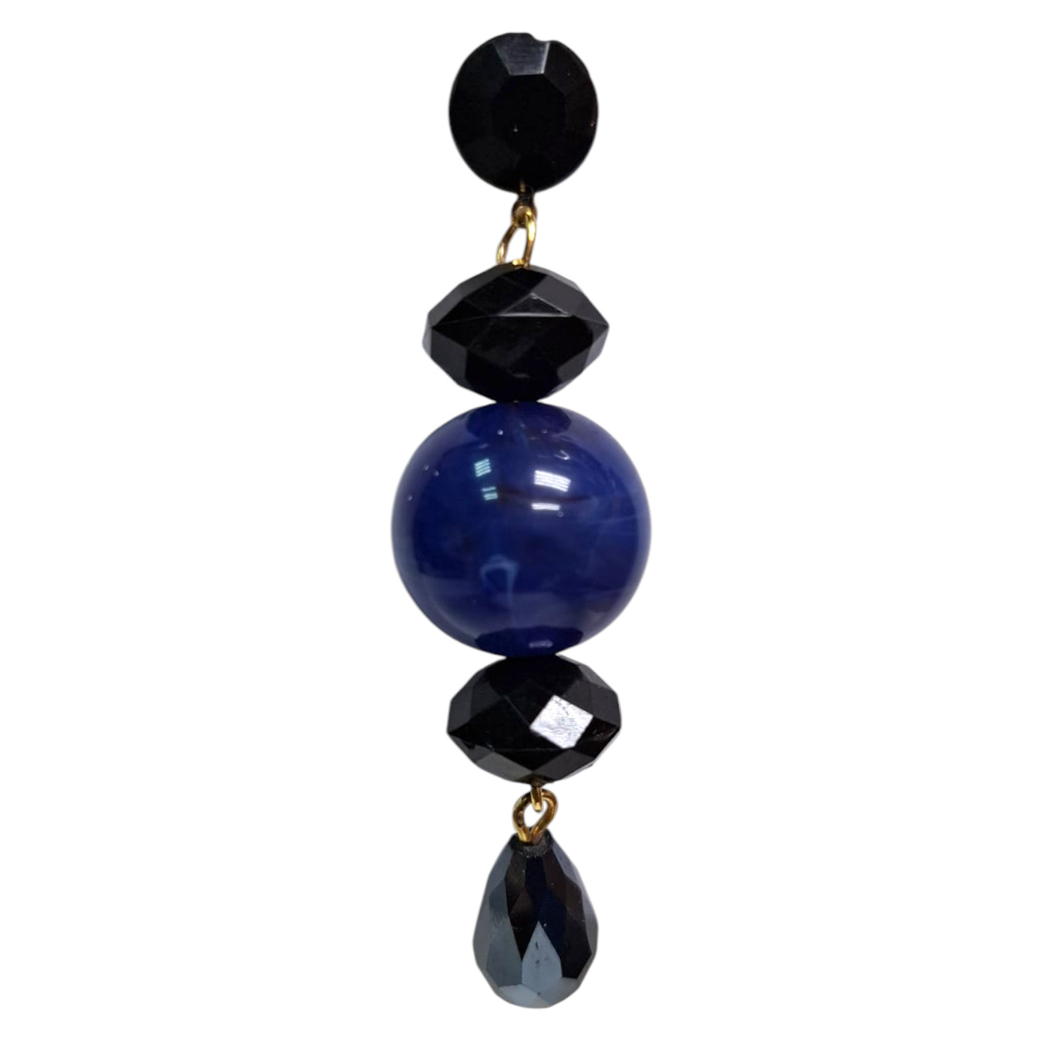 Pendientes de flamenca para feria azulón y negro sofisticados