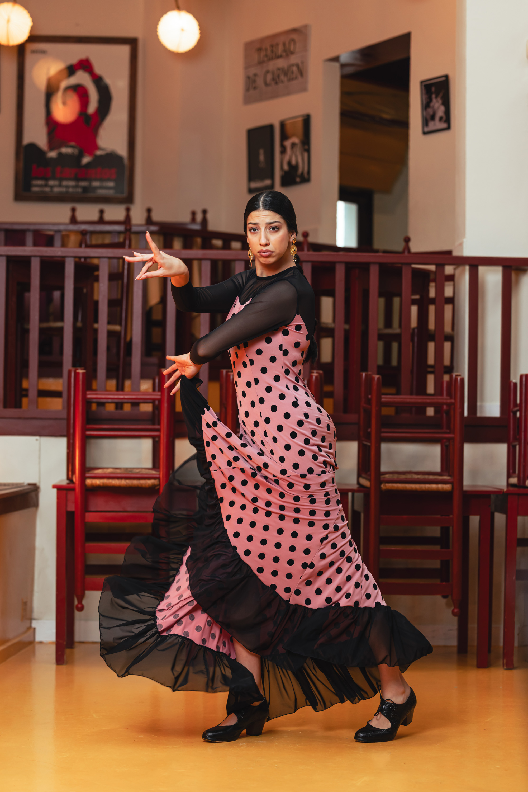 Vestido Tanguillo Punto Elástico Estampado. Davedans