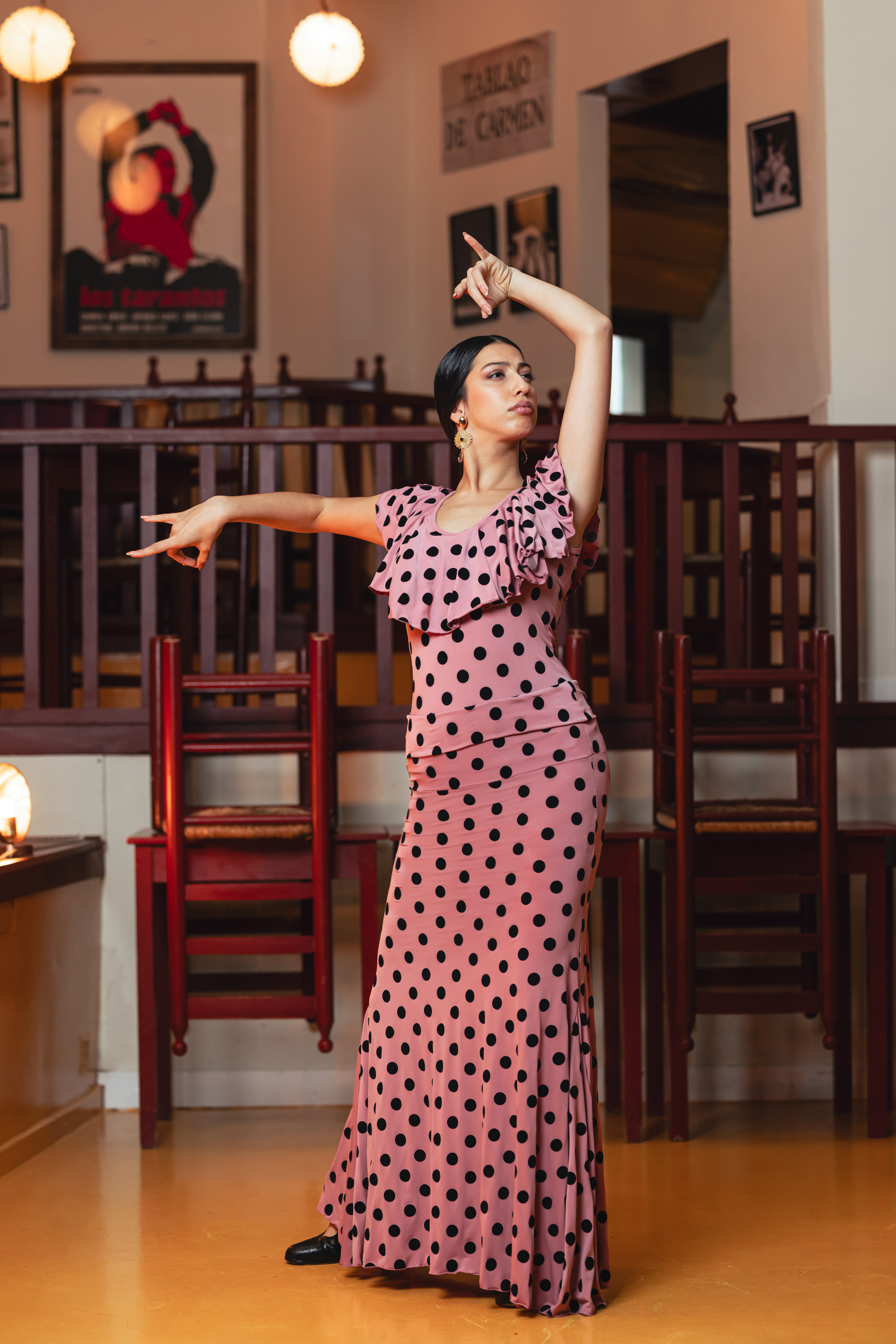 フラメンコ スカート ミラベル ストレッチ ニット 伸縮性スタンプ加工 ダベダンス