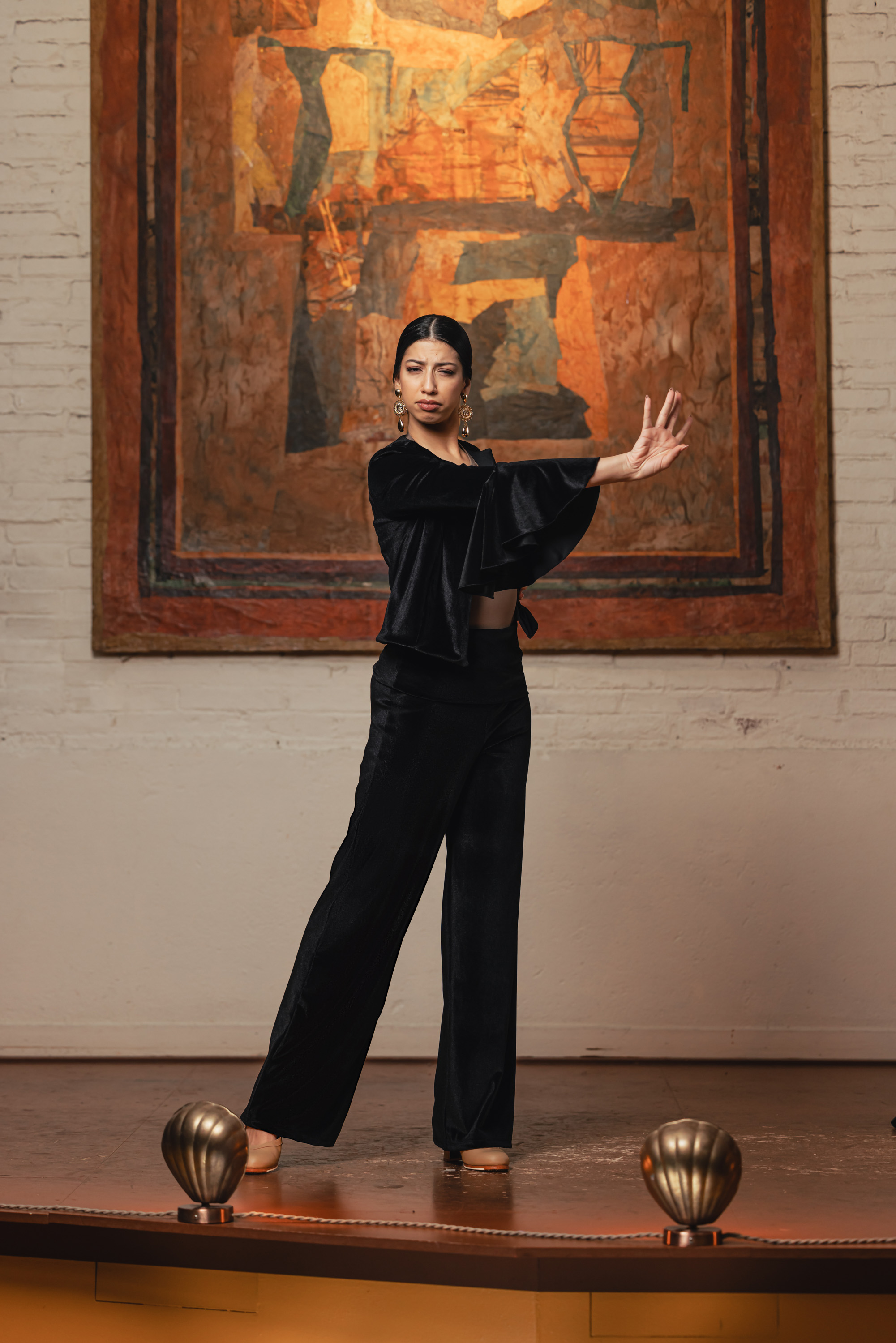 Pantalon Flamenco Morón en velours. Davedans