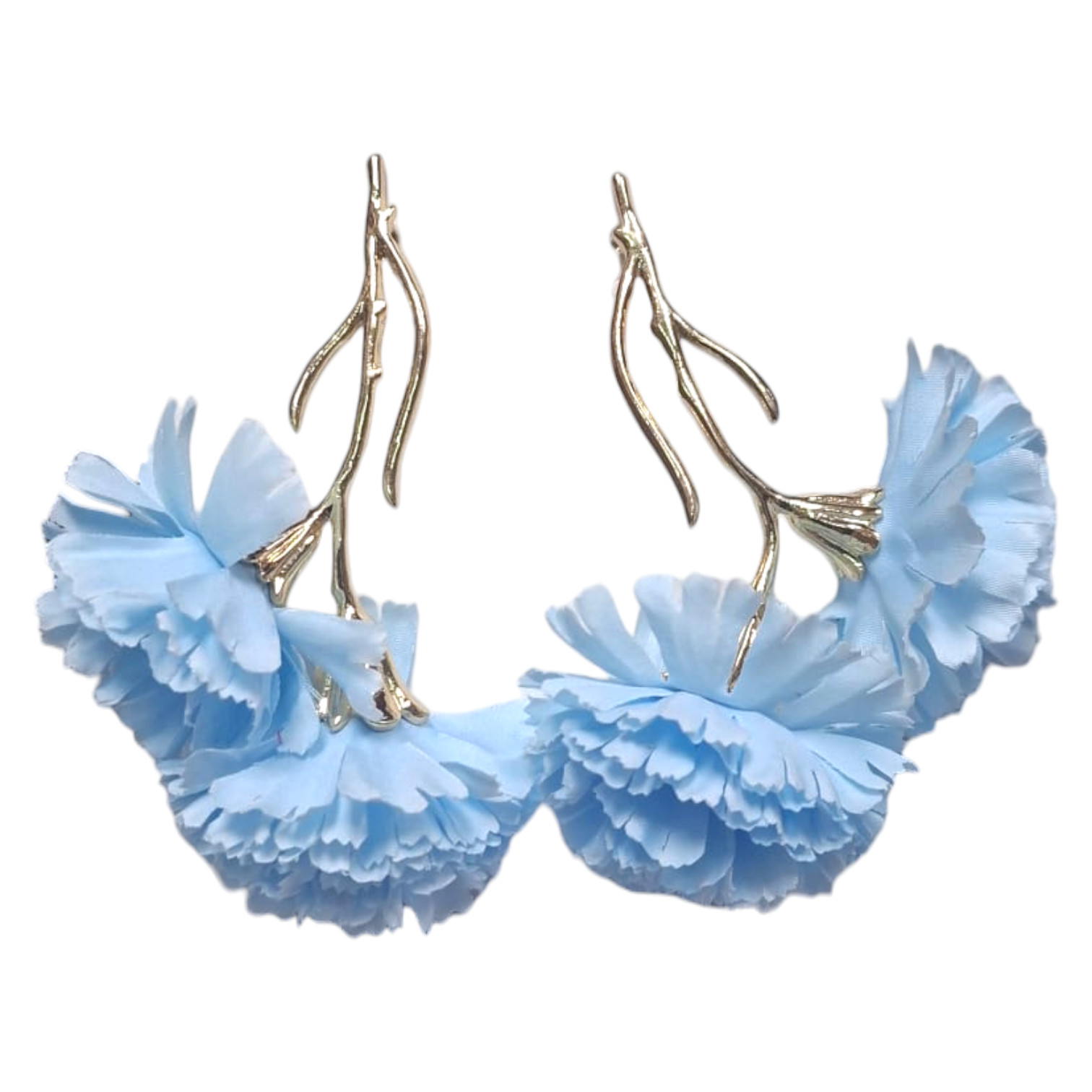 Pendientes de flamenca sofisticados con 2 claveles fucsias