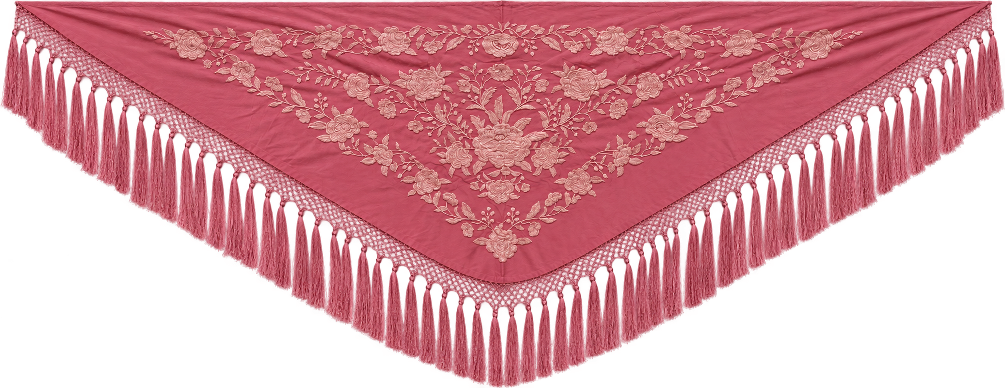 Mantoncillo Monocolor Bordado Peonias