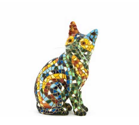 Cat Mosaic Gaudi. 10cm