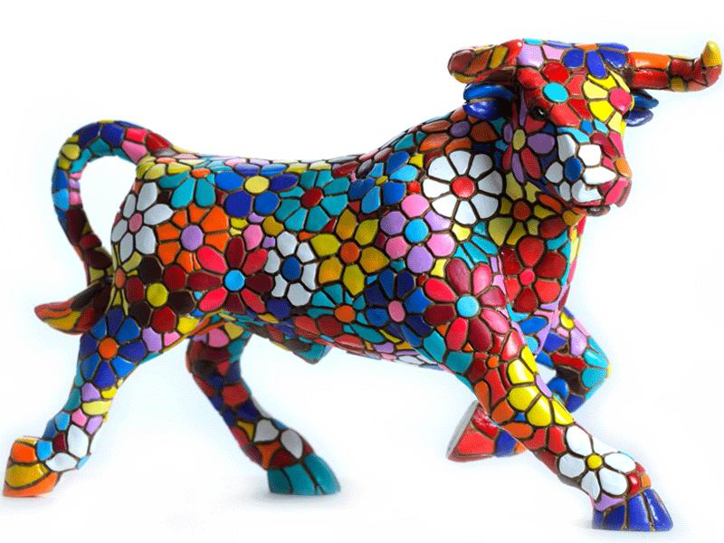 Flower Mosaic Bull. 24cm