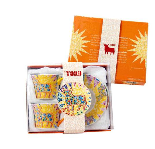 Gaudi Style Set of Two Osborne Bull Coffee Cups
