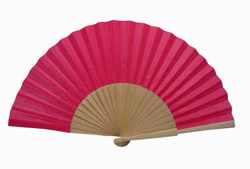 Abanico Fuxia Liso Madera Barnizada