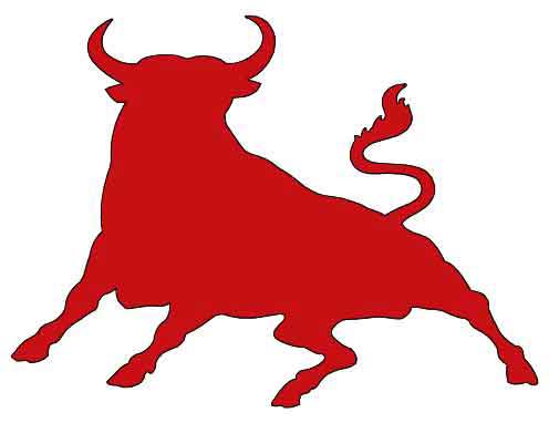 Silhouette Taureau San Fermin Rouge - Autocollant
