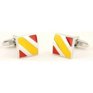 Boutons de Manchette Carrés Drapeau Espagnol