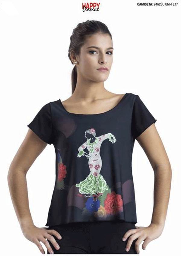 Rehearsal T-Shirt for Flamenco Dance . Ref. 2462SUUNI-FL17