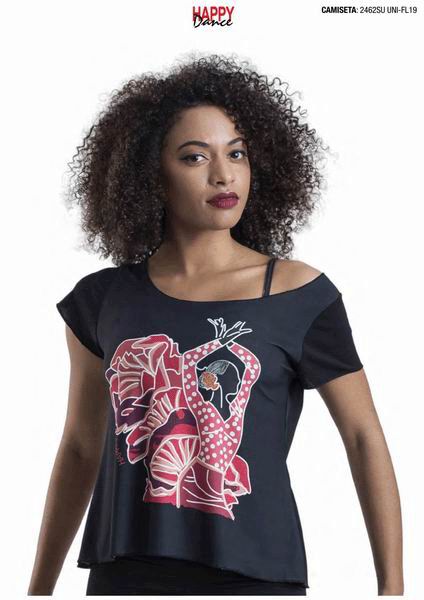 Printed Black T-Shirt for Rehearsal. Ref. 2462SUUNI-FL19