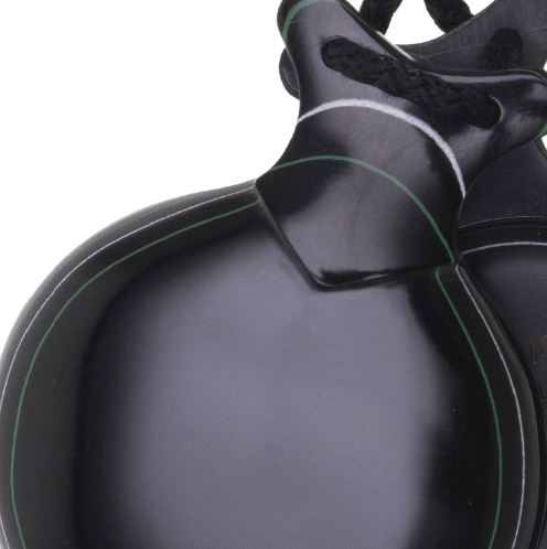Castañuela Capricho Negro Veteado Blanco y Verde para Concertistas. Castañuelas del Sur