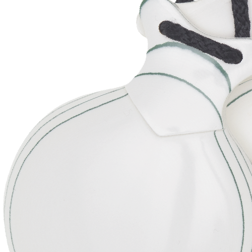 White and Green Grained Capricho Castanets by Castañuelas del Sur