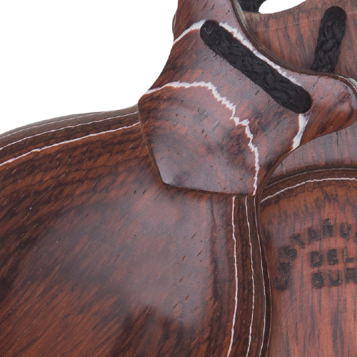 Castañuela de Madera Veteada Roja con Pico Profesional. Castañuelas del Sur