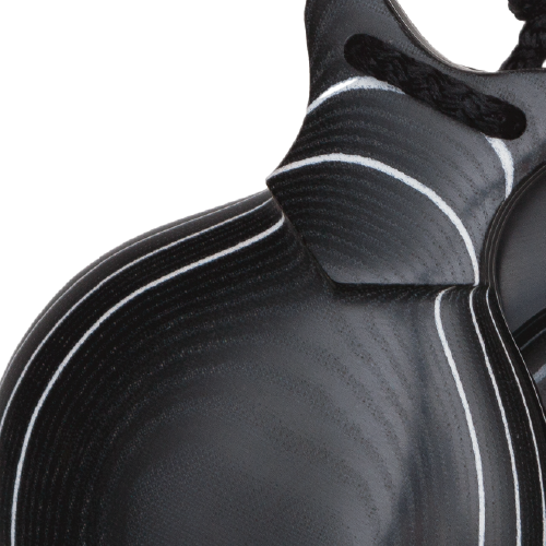 Castañuelas de Tela Negra Profesional Veteada Blanca