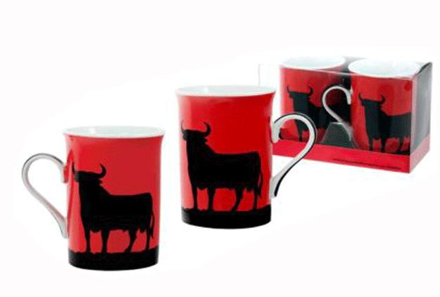 Set de 2 Mugs Fondo Rojo Toro Osborne en estuche