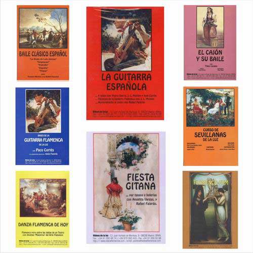 Pack 8 DVD. Cours de Sévillanes, Le Cajón et sa danse, Danse Flamenca, Danse Classique Epagnole, Base de guitare espagnole, Fête gitane, La Guitarra Española, Flamenco Gym pour Débutants