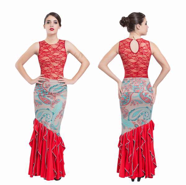 Jupe pour la danse Flamenco Happy Dance. Ref. EF224PE01PS10PS10AGUAMARINA