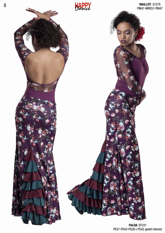 Happy Dance. Woman Flamenco Skirts for Rehearsal and Stage. Ref. EF331PE57PS42PS38(PS42 Godet Int)
