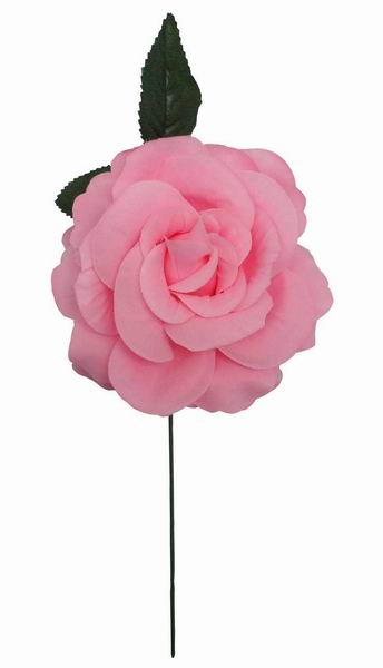 Grande rose rose en tissu. 15cm