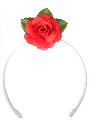 Diadema con rosita para niñas. 6cm