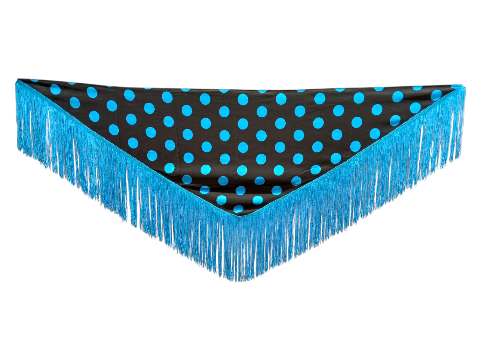 Petit châle Noir à Pois Turquoise