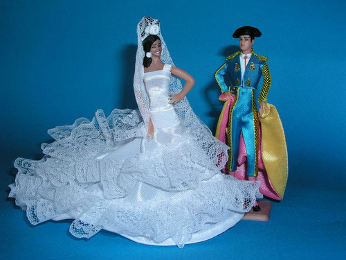 Novia y Torero. Muñecos Tarta Nupcial. 15cm