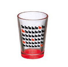 Osborne Bull Shot glass High and red. Mini bulls. (Pack 6)